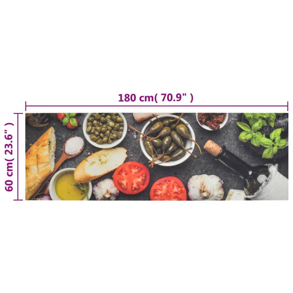 Alfombra de cocina lavable terciopelo dibujo vino cena
