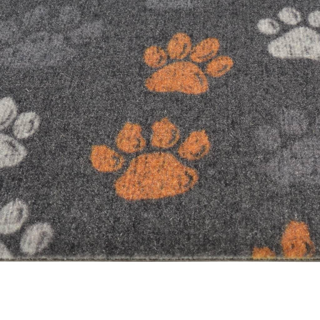 Alfombra de cocina lavable terciopelo dibujo de patas 45x150 cm