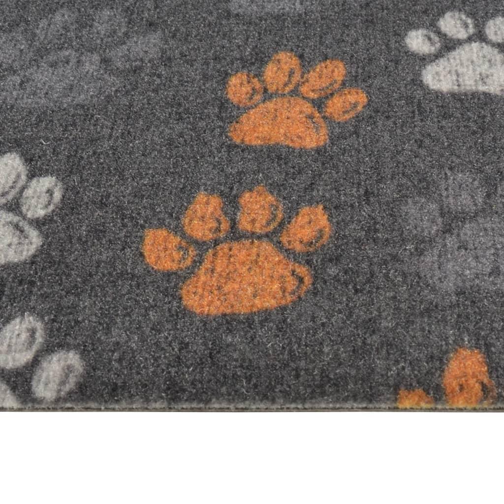 Alfombra de cocina lavable terciopelo dibujo de patas 45x150 cm