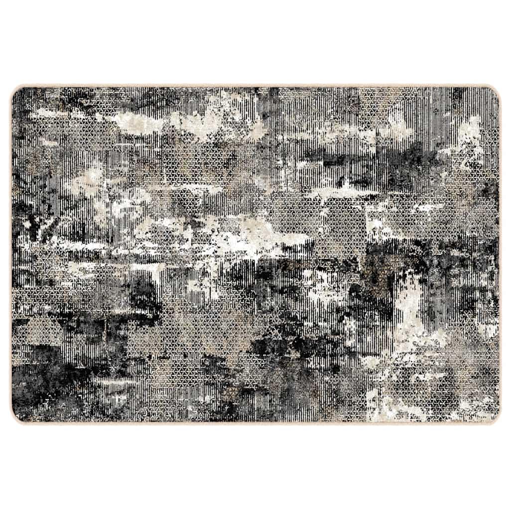 Alfombra lavable negro y blanco 120x180 cm