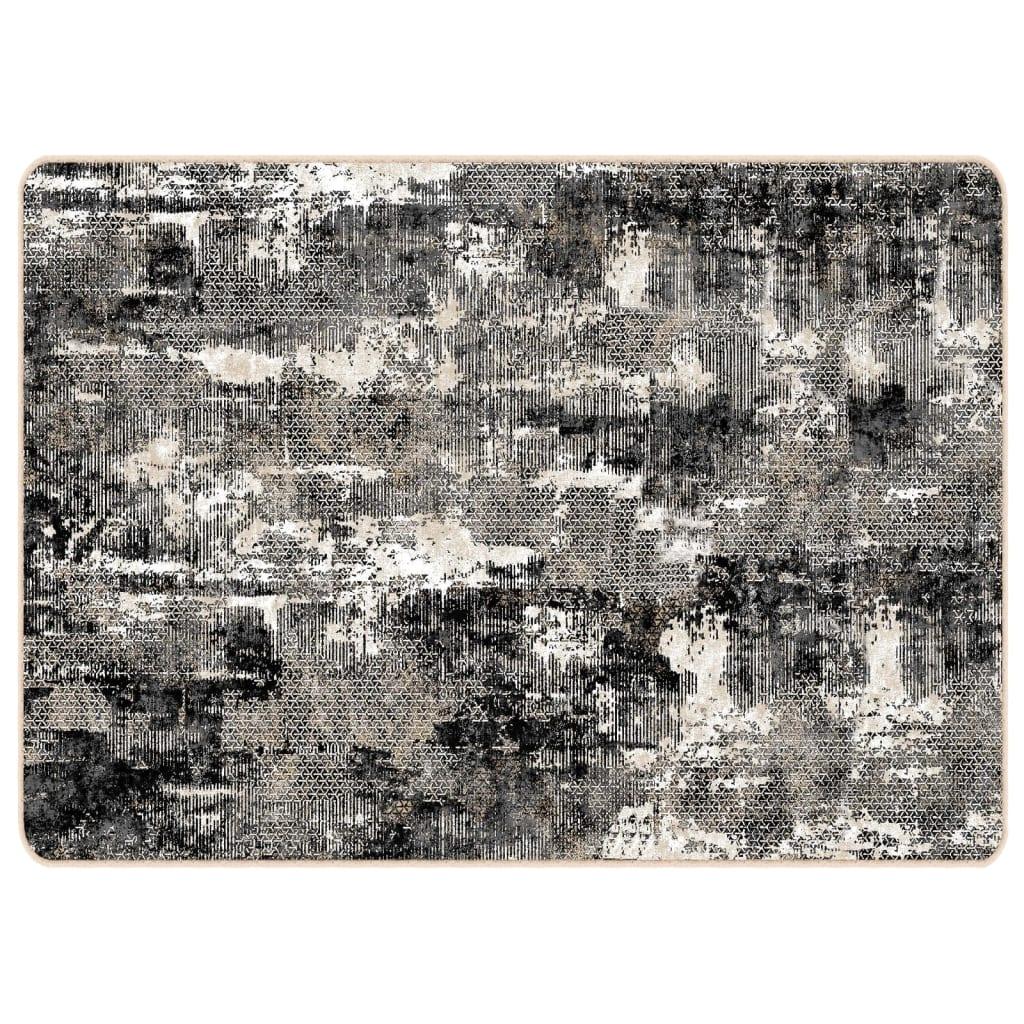 Alfombra lavable negro y blanco 190x300 cm