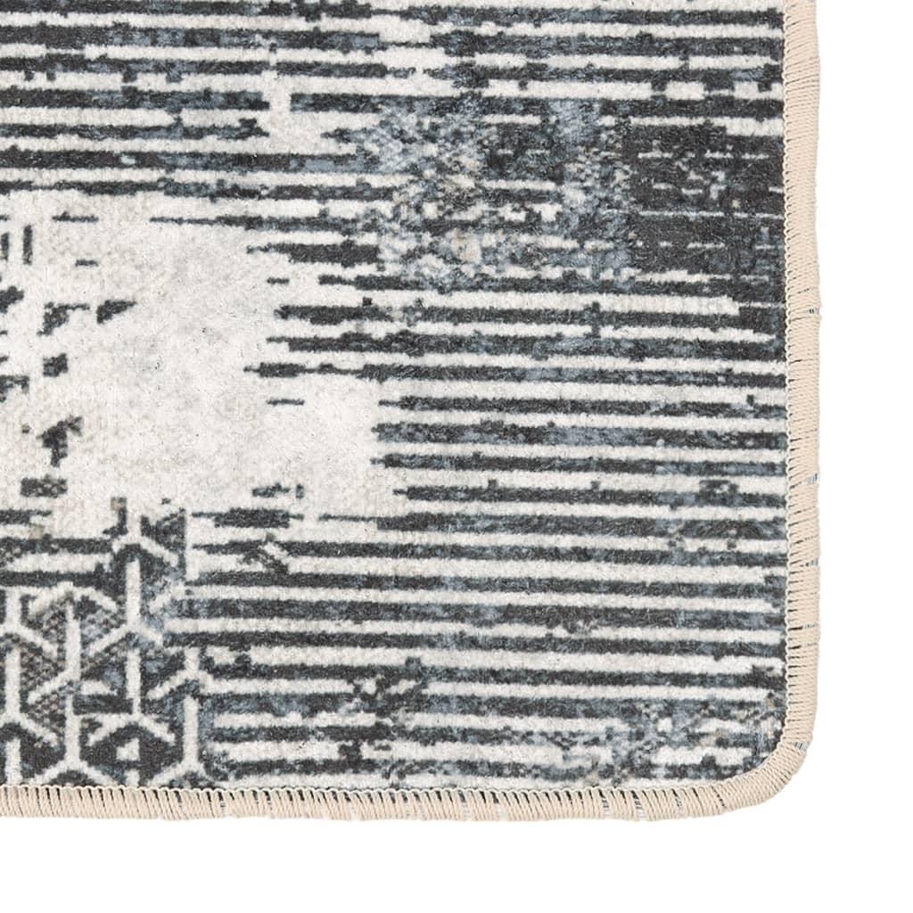 Alfombra lavable negro y blanco 190x300 cm