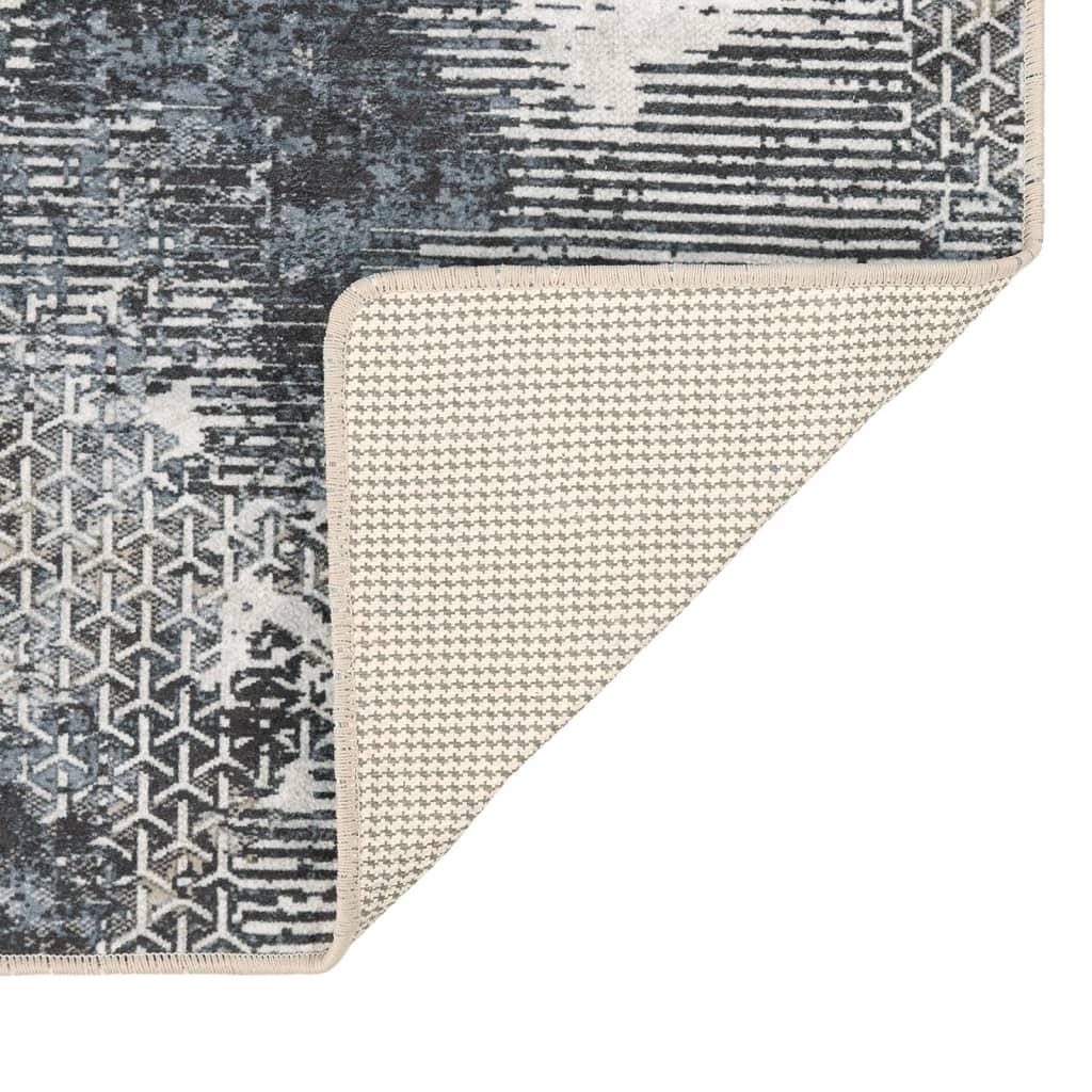 Alfombra lavable negro y blanco 190x300 cm