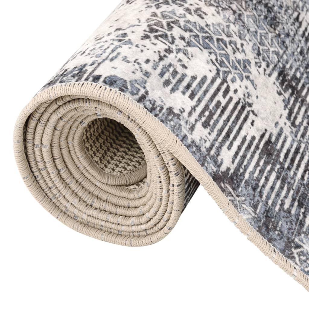 Alfombra lavable negro y blanco 190x300 cm