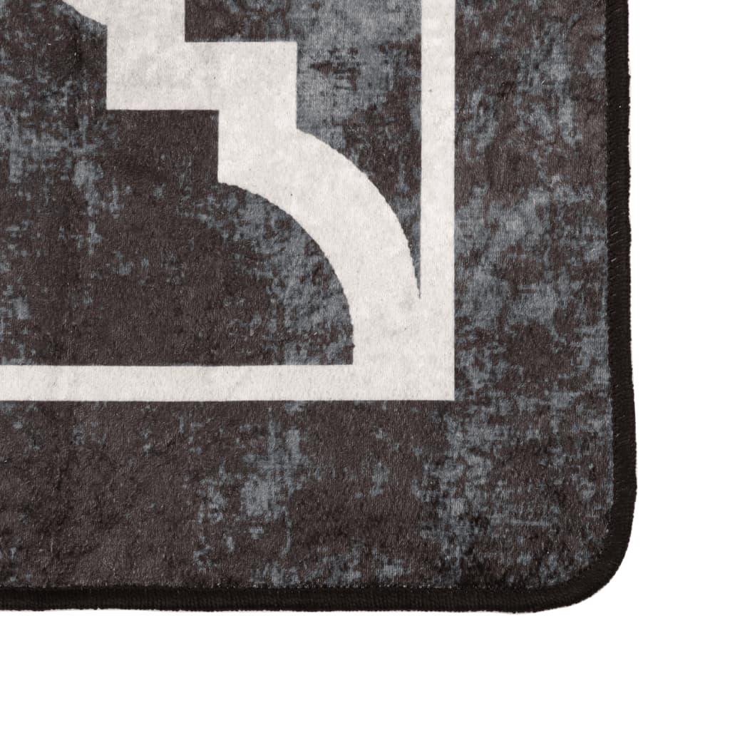 Alfombra lavable negro y blanco 120x180 cm