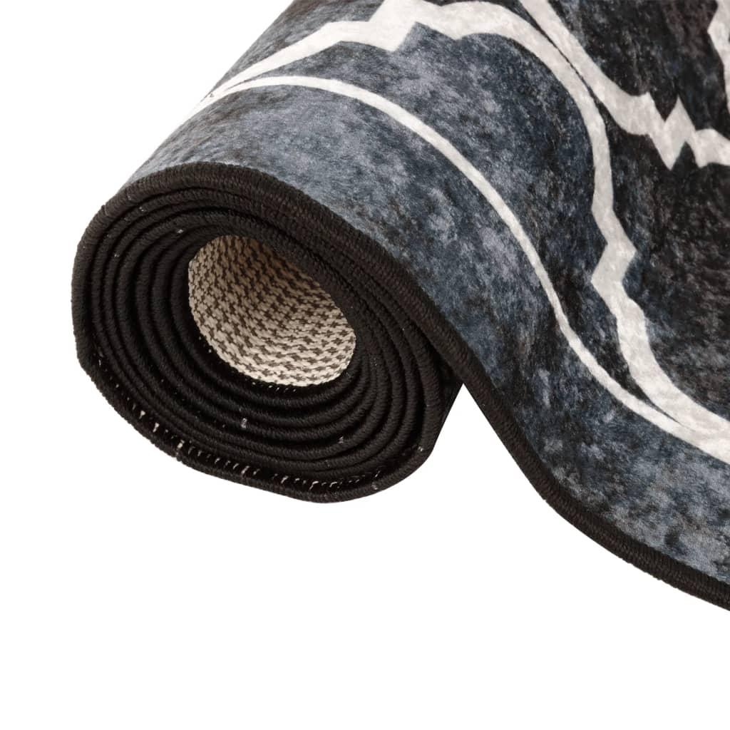 Alfombra lavable negro y blanco 120x180 cm