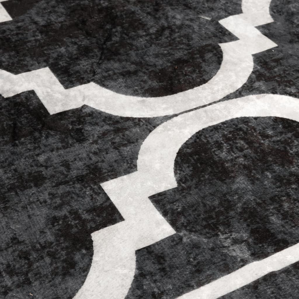 Alfombra lavable negro y blanco 120x180 cm