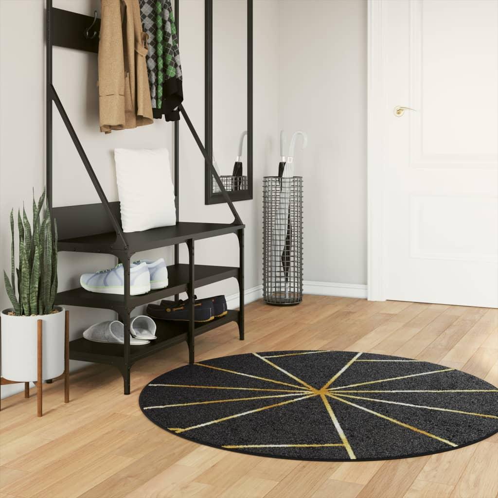 Alfombra lavable negro y dorado