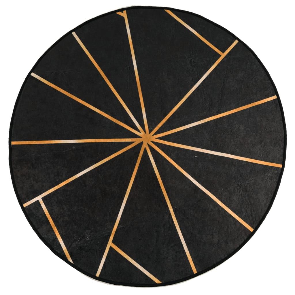 Alfombra lavable negro y dorado 190x300 cm