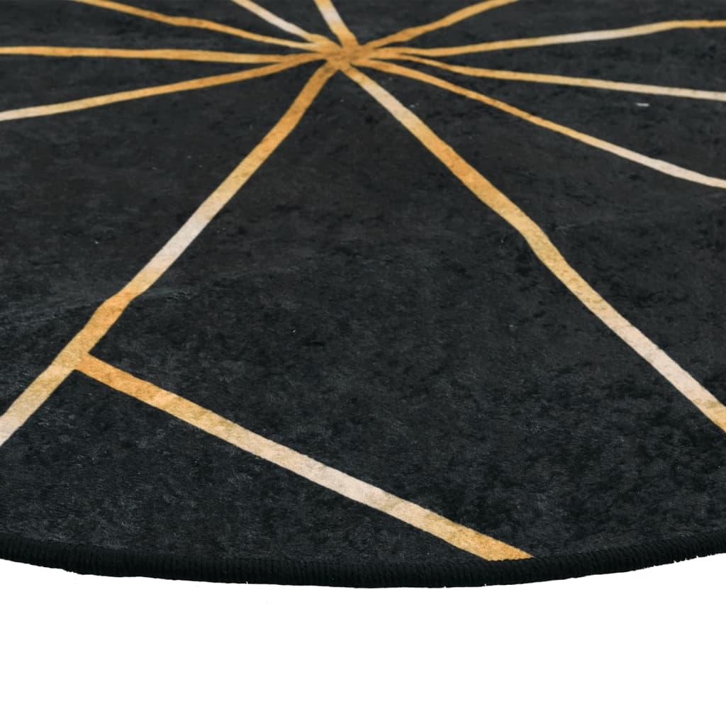 Alfombra lavable negro y dorado 190x300 cm