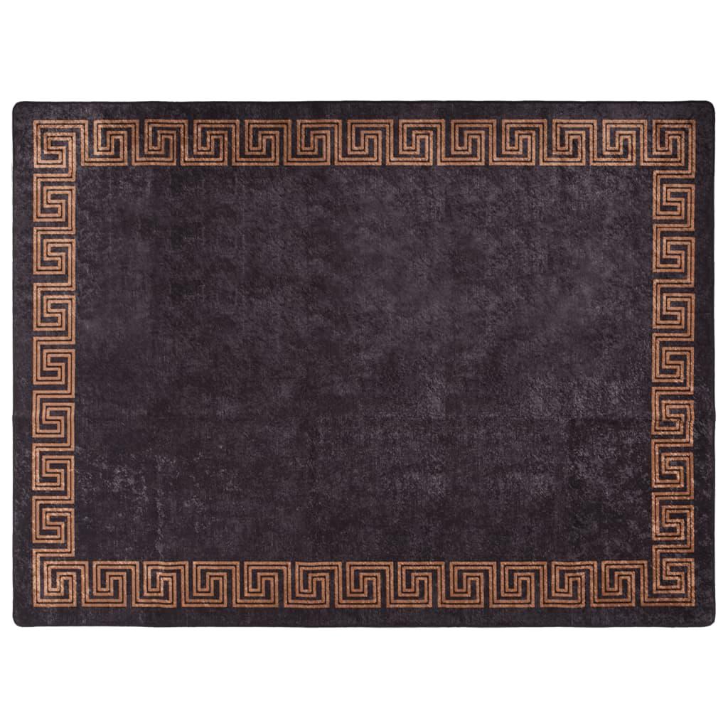Alfombra lavable negro y dorado 160x230 cm