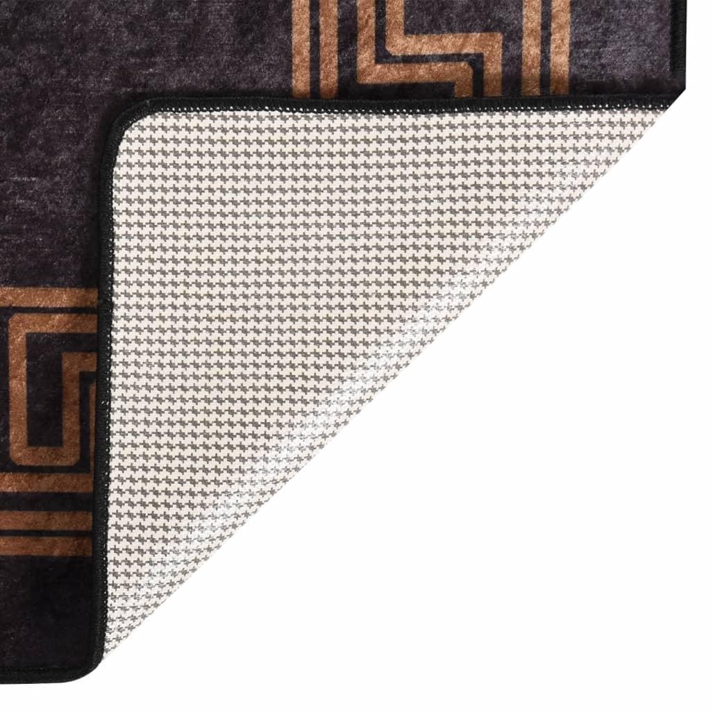 Alfombra lavable negro y dorado 160x230 cm