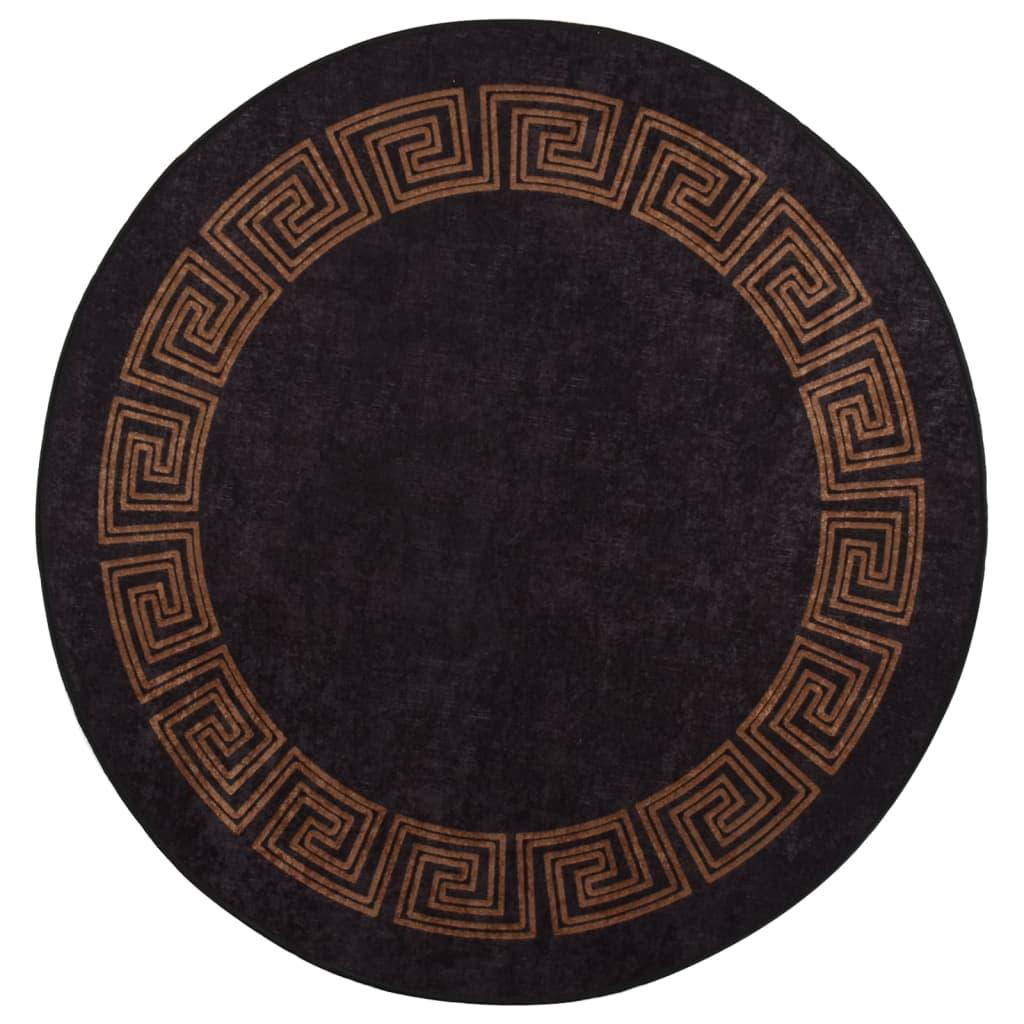 Alfombra lavable negro y dorado 160x230 cm