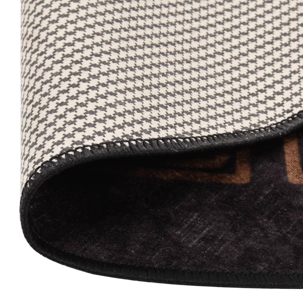 Alfombra lavable negro y dorado 160x230 cm