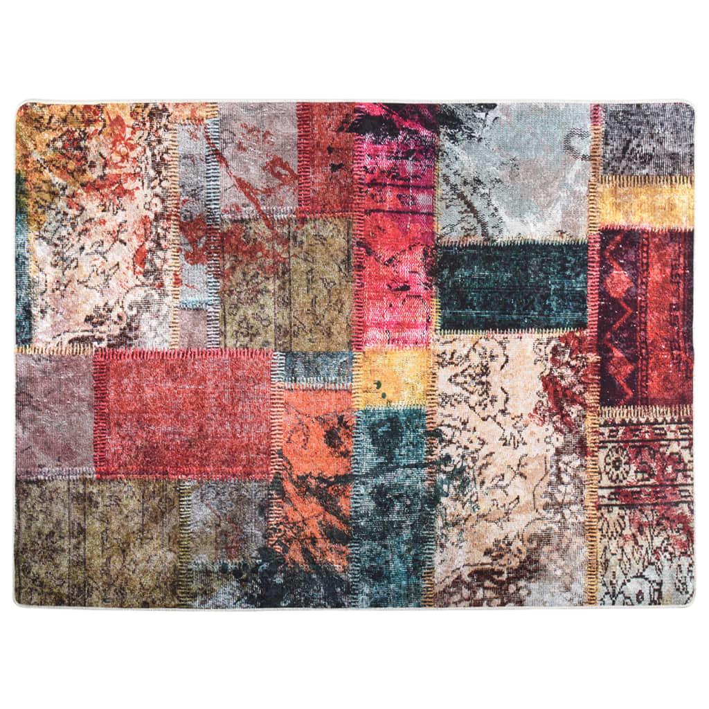 Alfombra lavable negro y blanco 160x230 cm