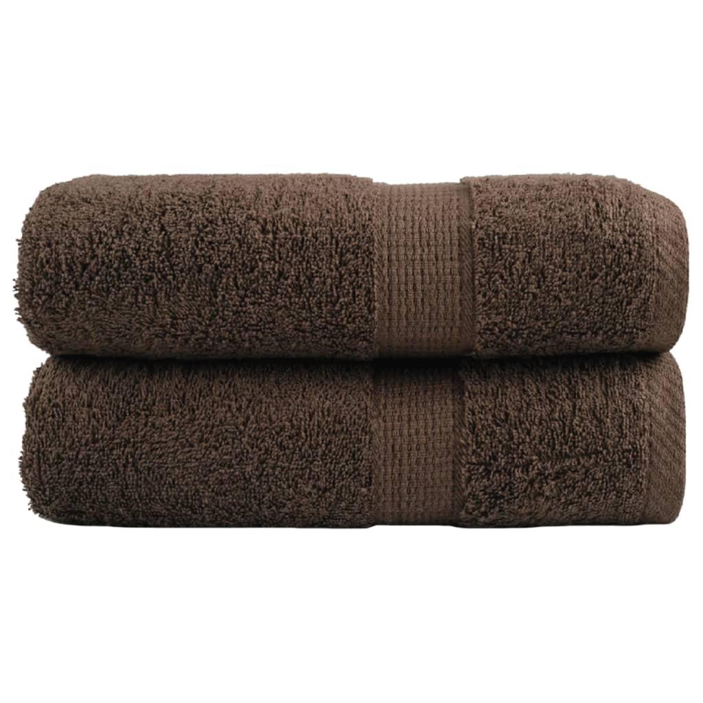 Toallas de mano premium SOLUND, 2 uds, color marrón, 30 x 30 cm, 600 g/m²