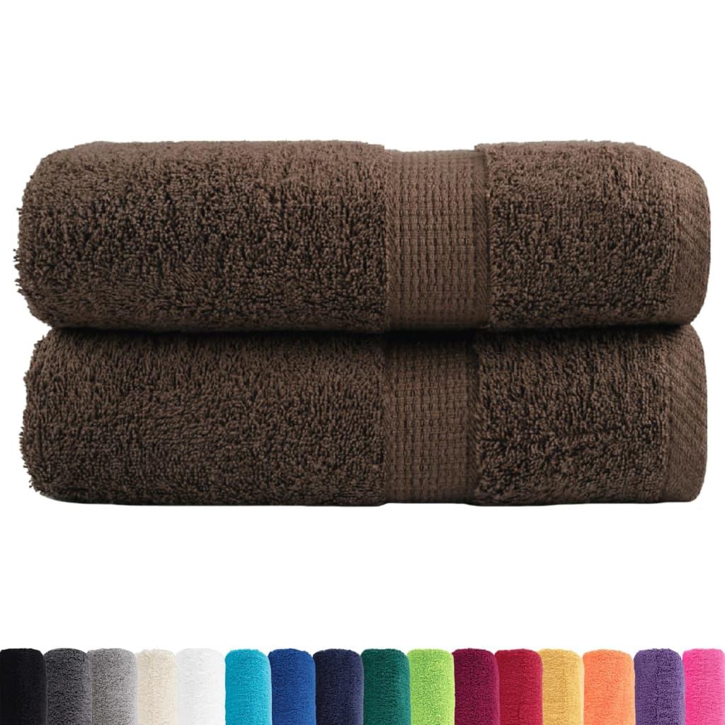 Toallas de mano premium SOLUND, 2 uds, color marrón, 30 x 30 cm, 600 g/m²