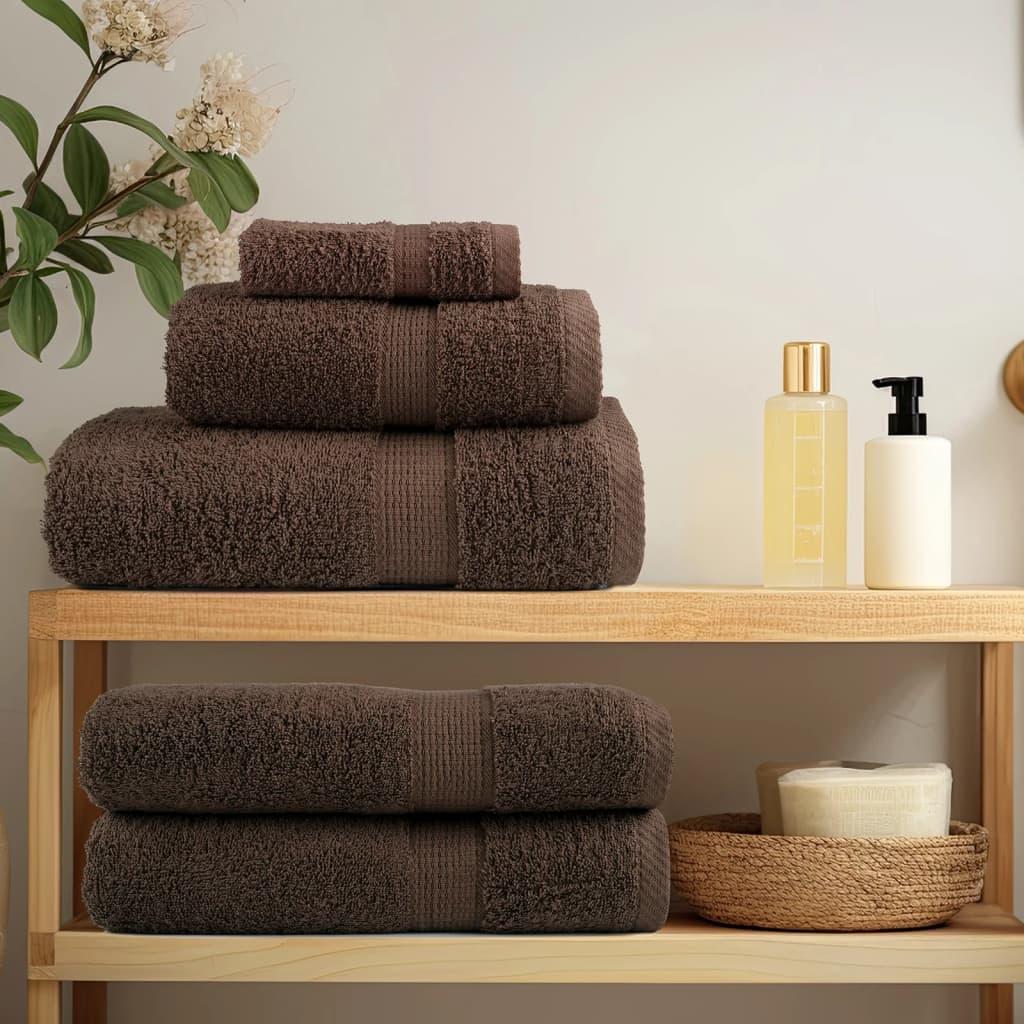 Toallas de mano premium SOLUND, 2 uds, color marrón, 30 x 30 cm, 600 g/m²