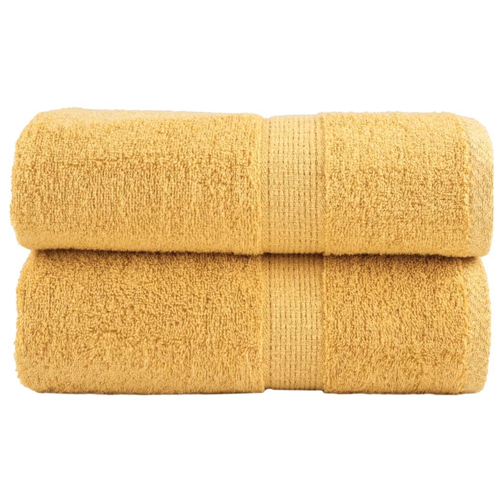 Toallas de mano premium SOLUND, 2 uds, doradas, 30 x 30 cm, 600 g/m²