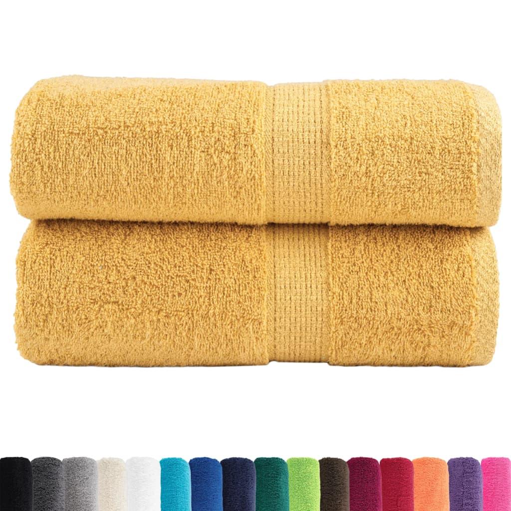 Toallas de mano premium SOLUND, 2 uds, doradas, 30 x 30 cm, 600 g/m²
