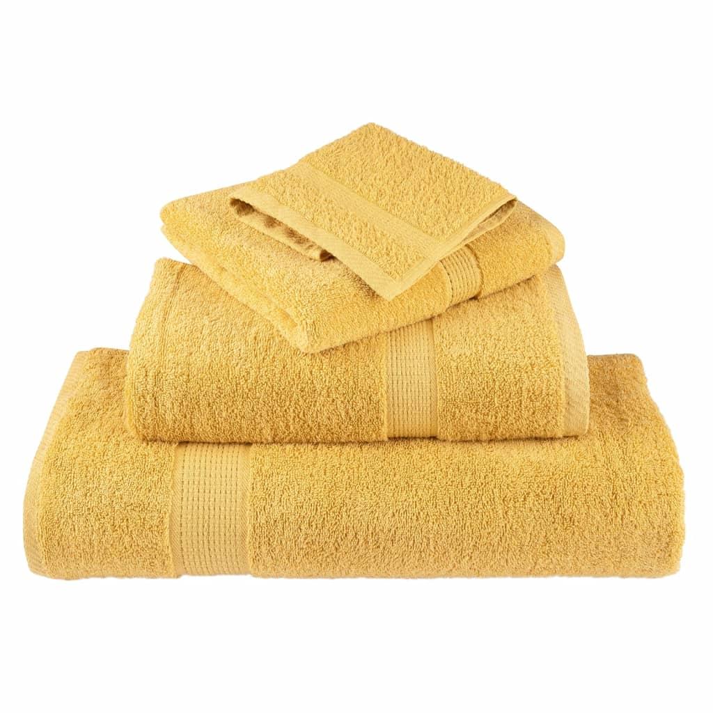 Toallas de mano premium SOLUND, 2 uds, doradas, 30 x 30 cm, 600 g/m²