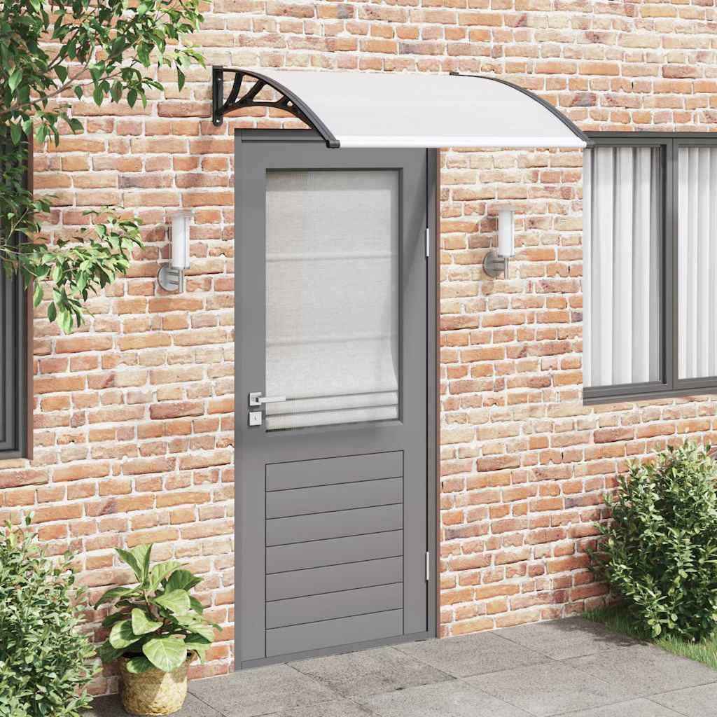 Marquesina para puerta PC gris y transparente 200x75 cm