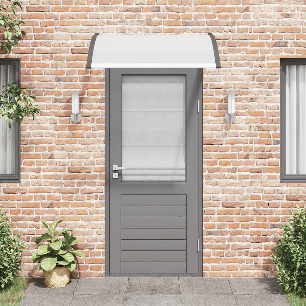 Marquesina para puerta PC gris y transparente 200x75 cm
