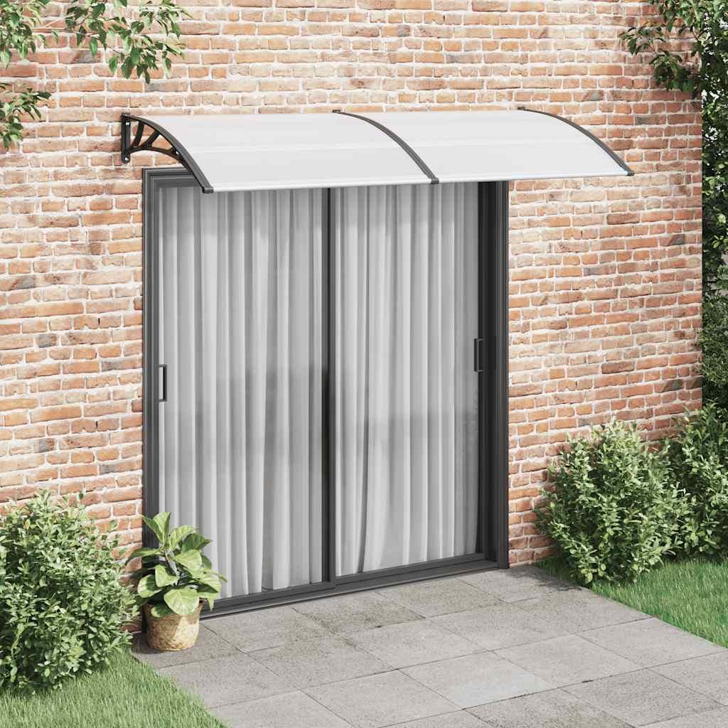 Marquesina para puerta PC gris y transparente 200x75 cm