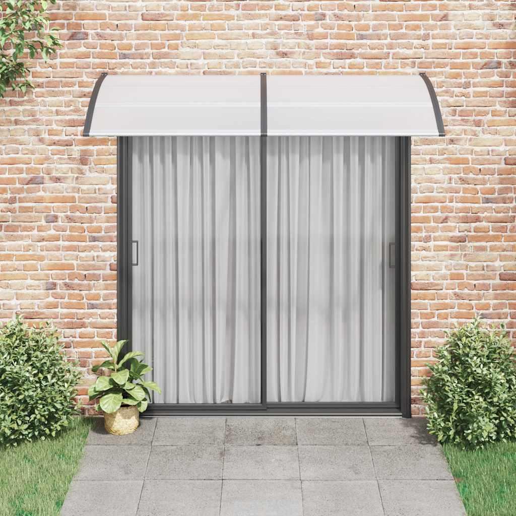 Marquesina para puerta PC gris y transparente 200x75 cm