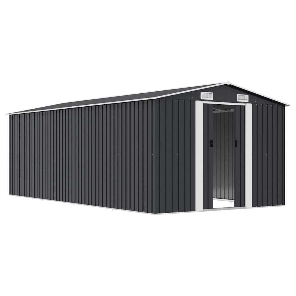 Caseta de jardín metal antracita 257x489x181 cm