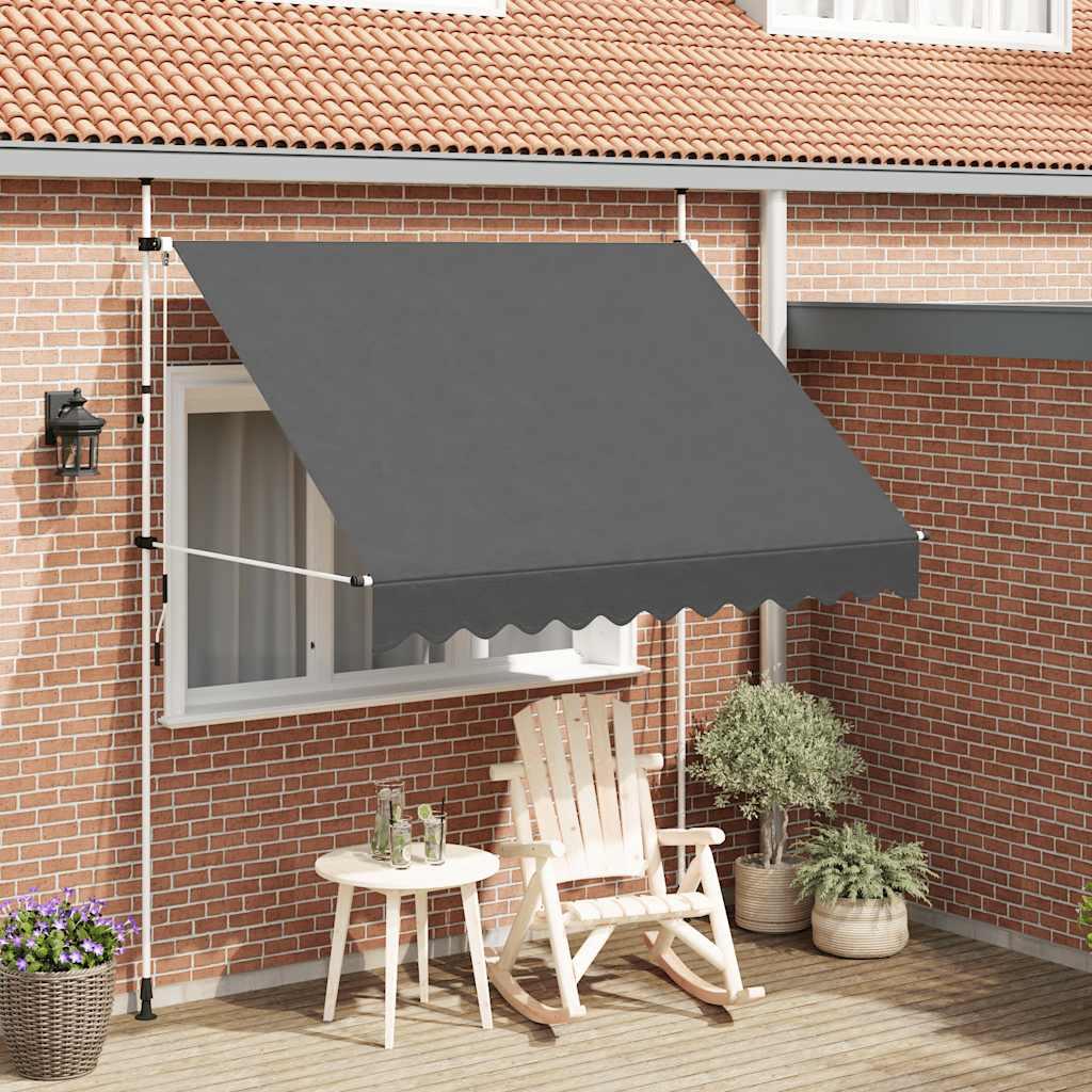 Toldo retráctil de operación manual gris antracita 100 cm