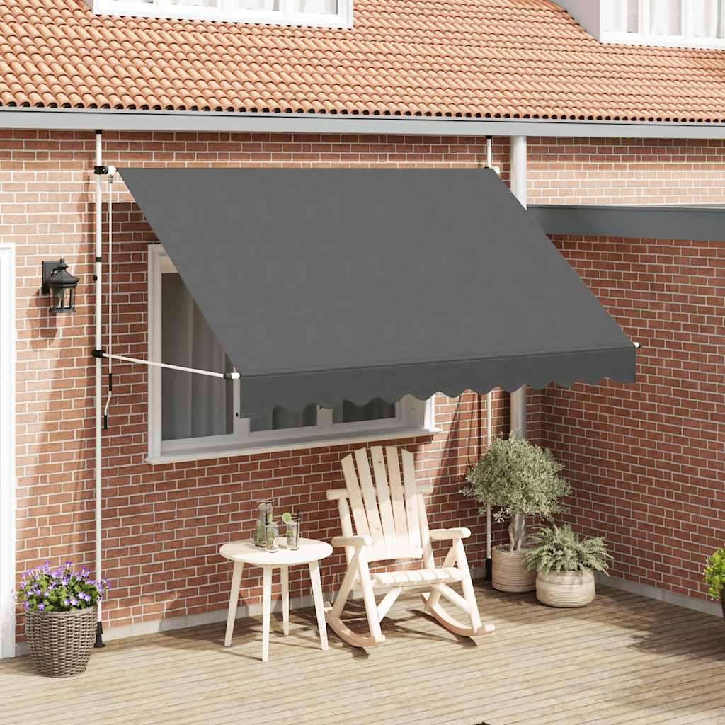 Toldo retráctil de operación manual gris antracita 100 cm