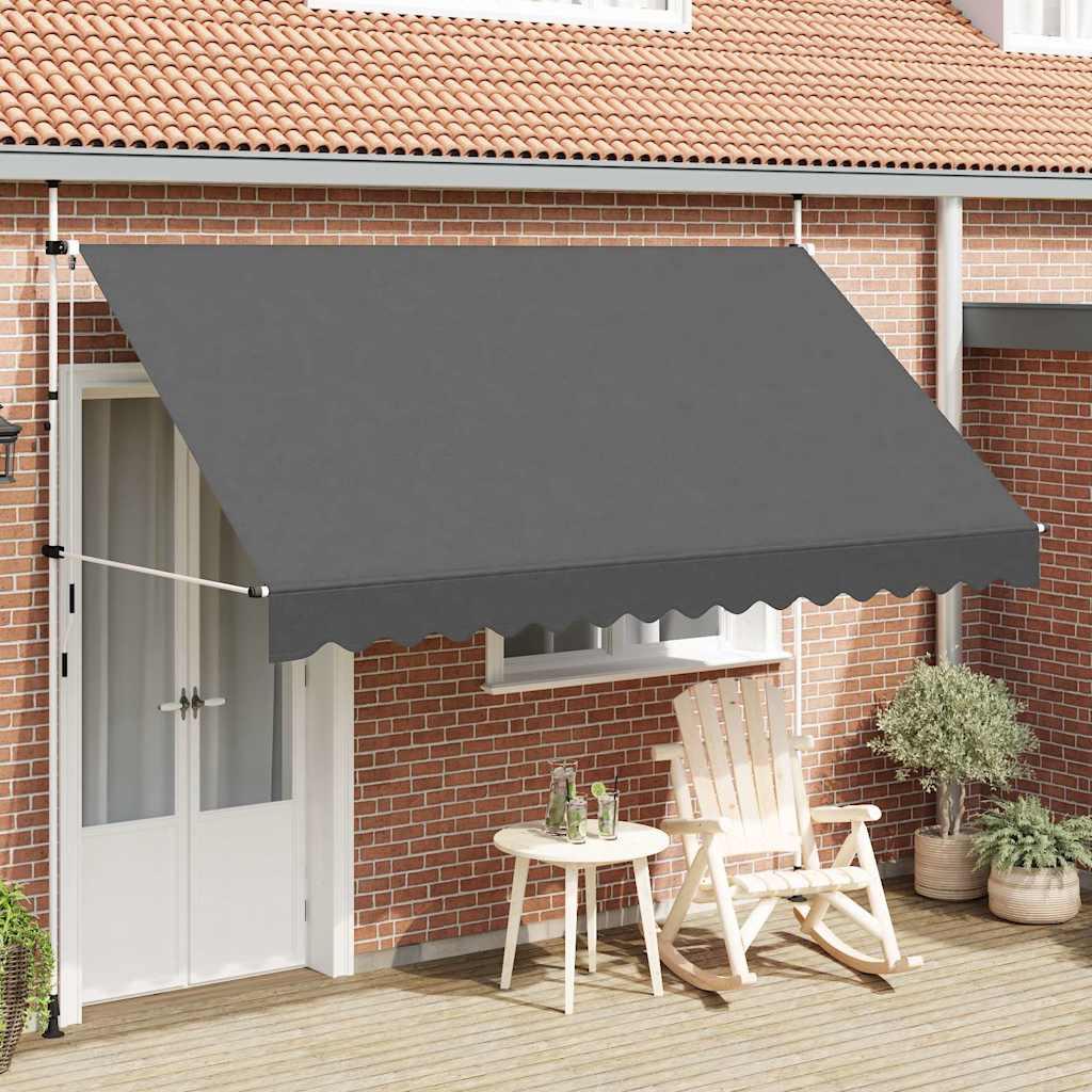 Toldo retráctil de operación manual gris antracita 100 cm
