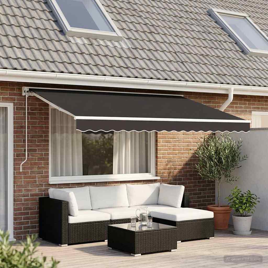 Tela de repuesto para toldo gris antracita 400x350 cm poliéster