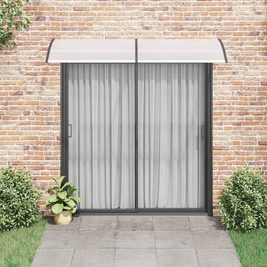 Marquesina para puerta PC negro y transparente 240x75 cm