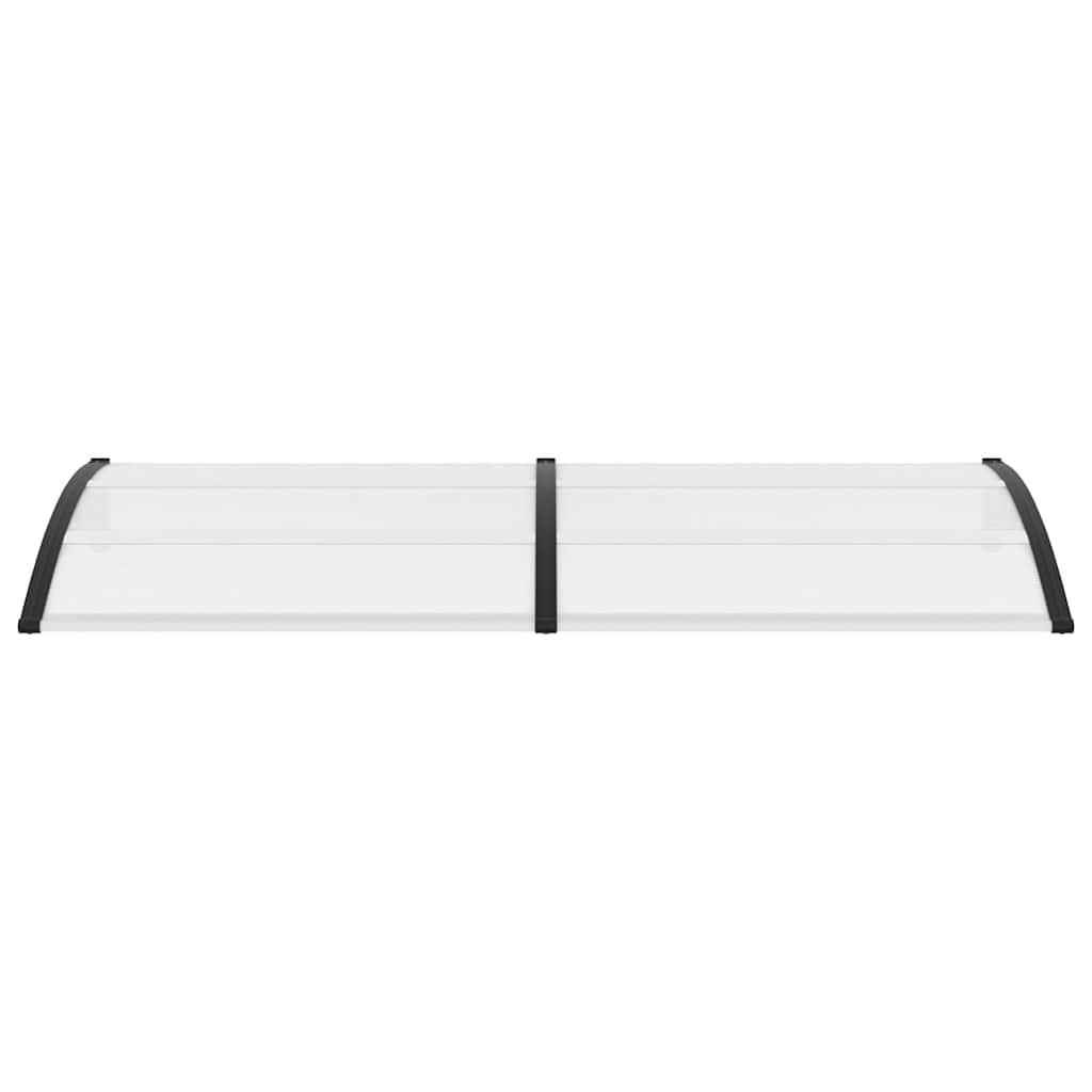 Marquesina para puerta PC negro y transparente 240x75 cm