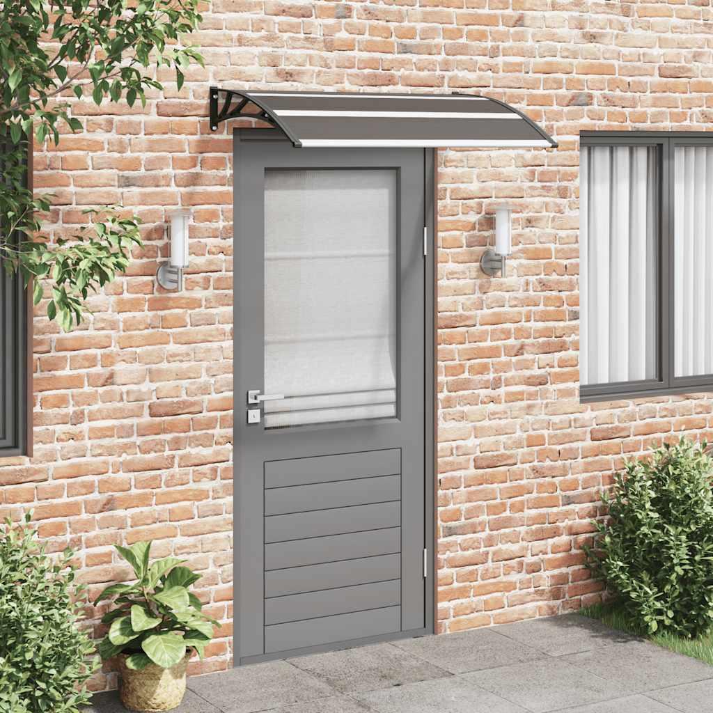 Marquesina para puerta PC negro y transparente 240x75 cm
