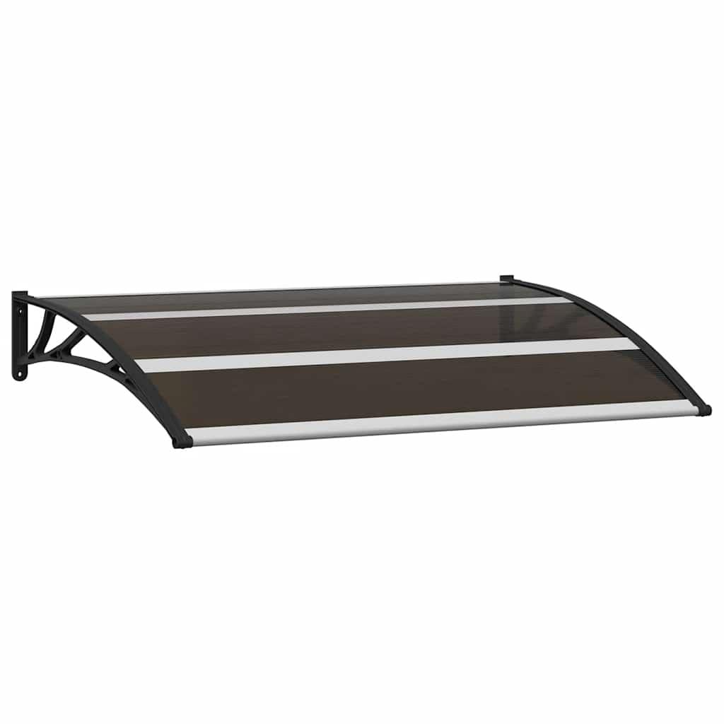 Marquesina para puerta PC negro y transparente 240x75 cm