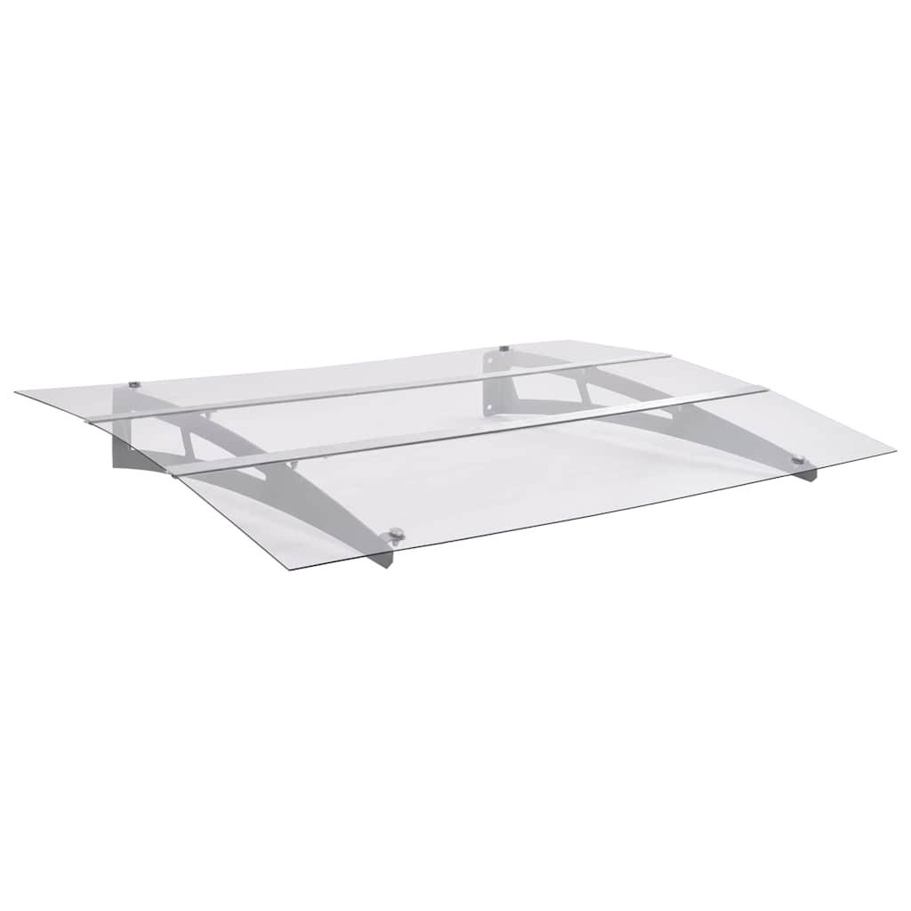 Marquesina para puerta gris y transparente de policarbonato 80x75 cm
