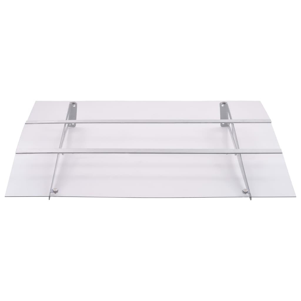 Marquesina para puerta gris y transparente de policarbonato 80x75 cm