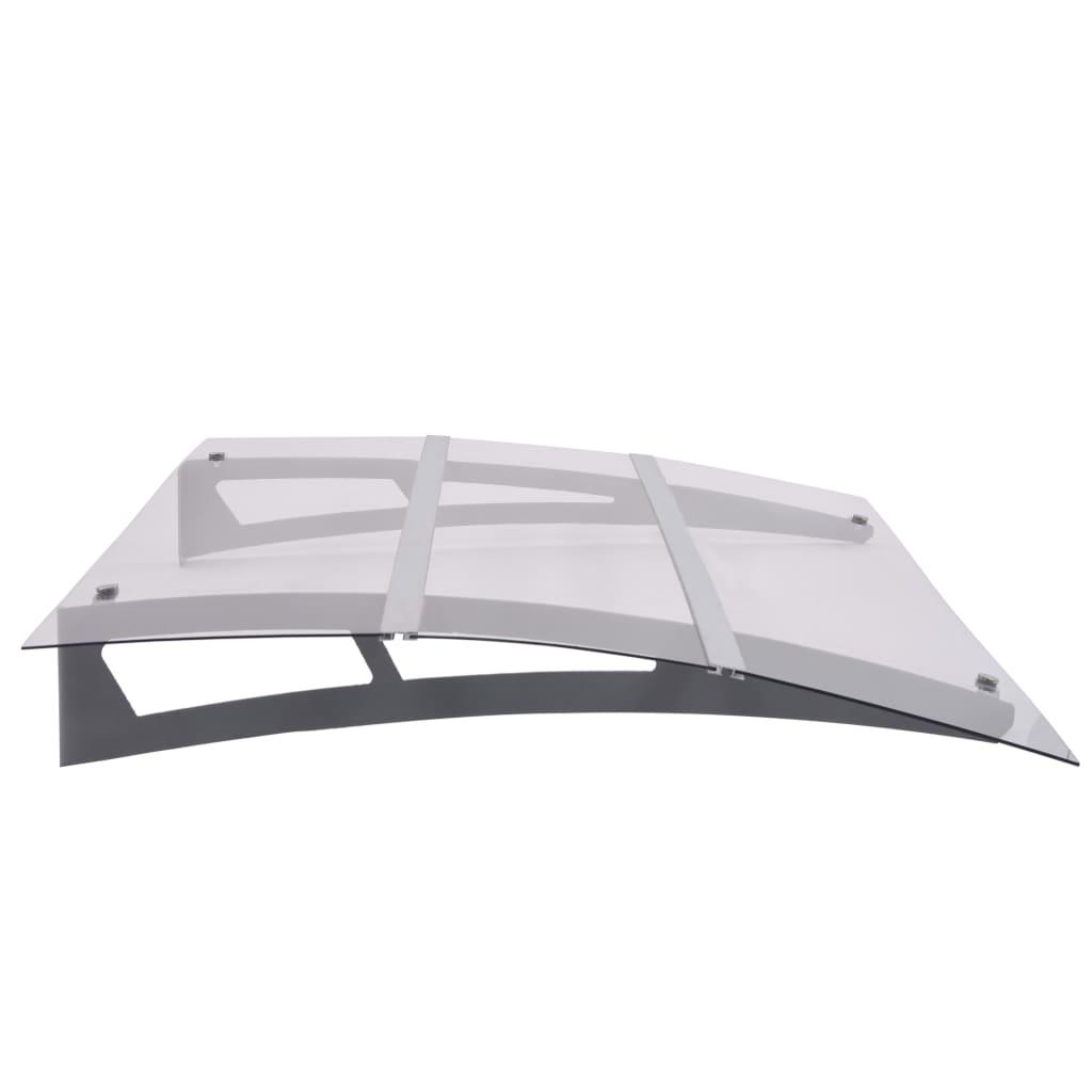 Marquesina para puerta gris y transparente de policarbonato 80x75 cm