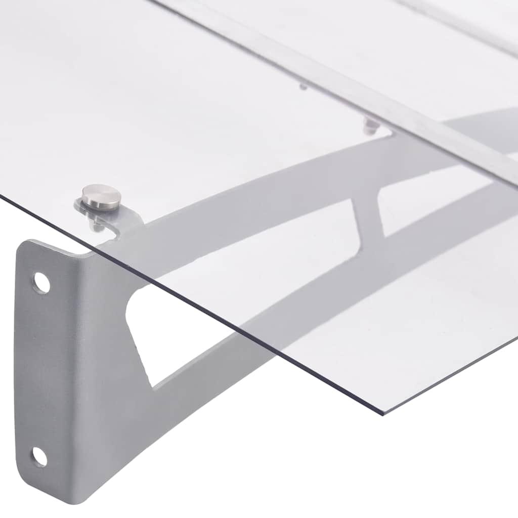 Marquesina para puerta gris y transparente de policarbonato 80x75 cm