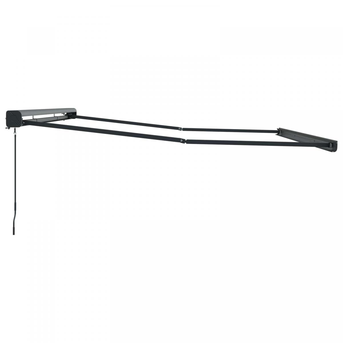Toldo retráctil Azul y Blanco 400 x 350 cm Poliéster y Aluminio