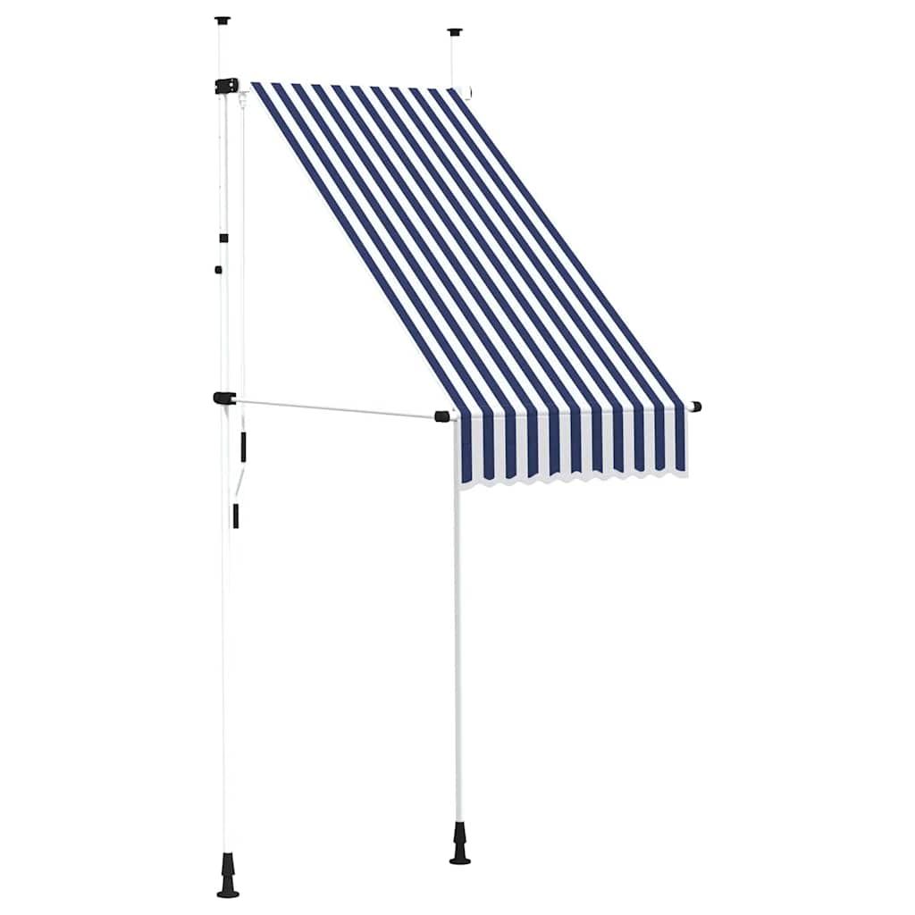 Toldo manual retráctil 100 cm naranja y blanco a rayas