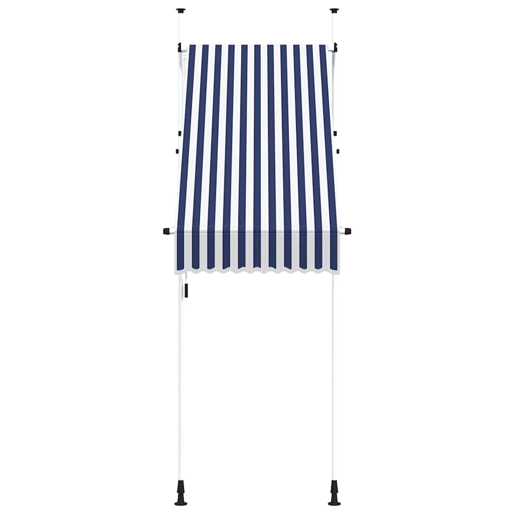 Toldo manual retráctil 100 cm naranja y blanco a rayas
