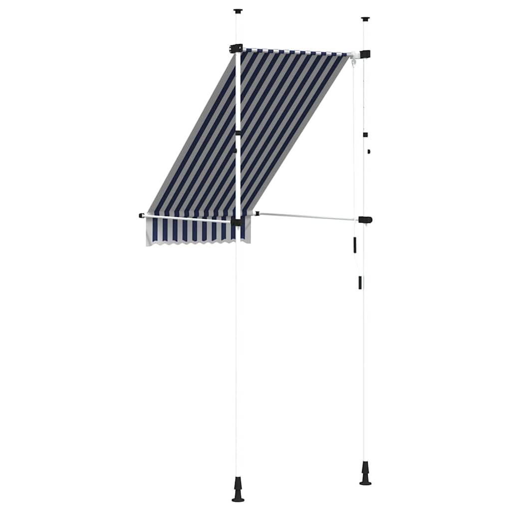 Toldo manual retráctil 100 cm naranja y blanco a rayas