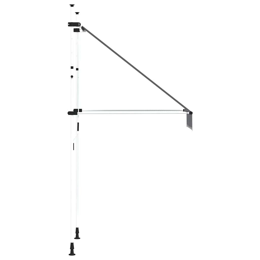 Toldo manual retráctil 100 cm naranja y blanco a rayas