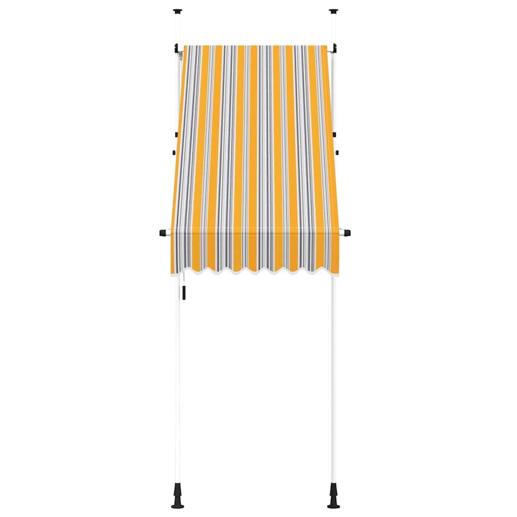 Toldo manual retráctil 100 cm naranja y blanco a rayas