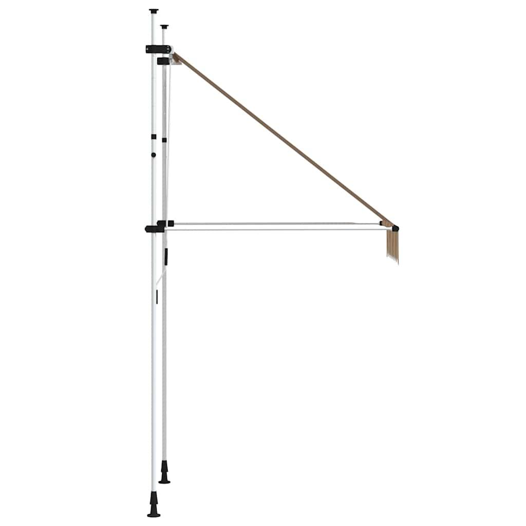 Toldo manual retráctil 100 cm naranja y blanco a rayas