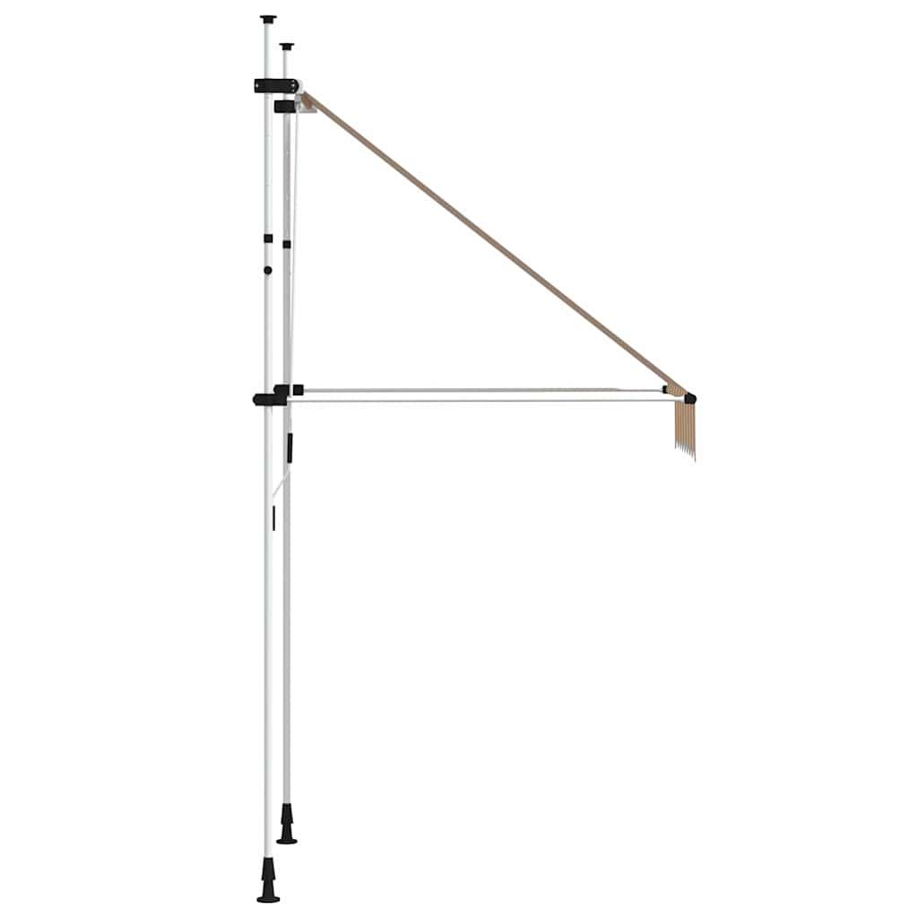 Toldo manual retráctil 100 cm naranja y blanco a rayas